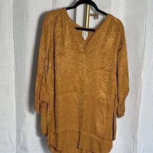 Gold Leopard Print Blouse – Worthington, Size 2XL